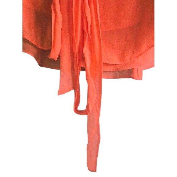 BCBG Max Azria Silk Halter Top Crop Blouse Women's 12 Orange Ethereal NWT - Picture 5 of 9